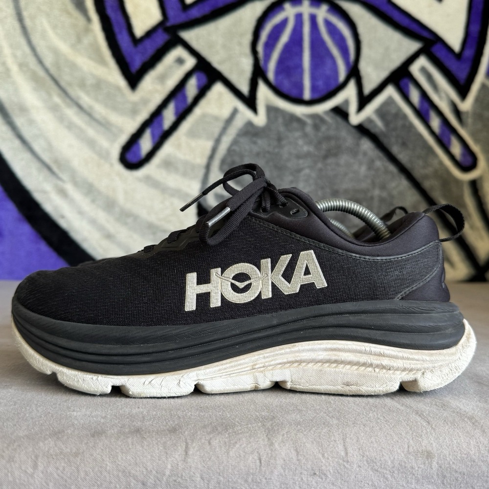 Size 9EE - Hoka One Gaviota 5 Men's Black White Running Shoes 1134234 BWHT